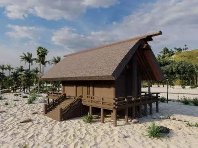 Forest villa-wooden villa-virgin wooden hut 3D model