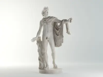 Apollo Belvedere Sculpture VR AR Mobile-ready Game-ready Low-poly 3D model
