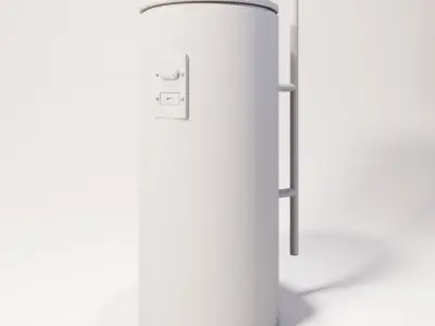 Floor lamp with marble base Low-poly 3D model