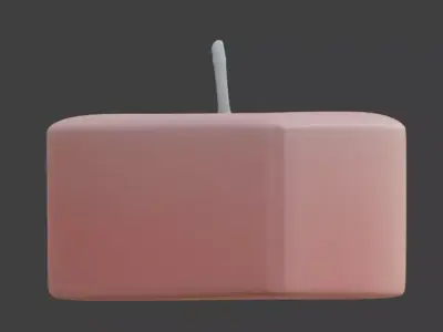 Heart-Shaped Candle 3D Model Low-poly 3D model