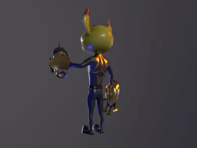 Alien ufo monster man game ready pbr 3d model Low-poly 3D model