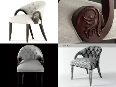30-0073 four different chairs 3D model