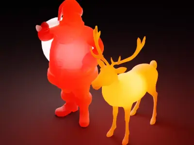 Santa and Reindeer Indirect Lighting 3D model