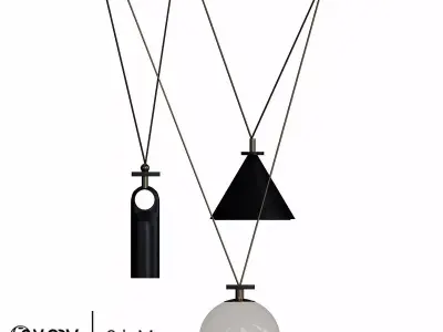 Shape Up 3 Piece chandelier 3D model