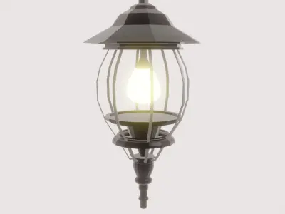 Farol outdoor light with cage 3D model