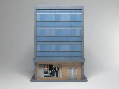 Low Poly Building Low-poly 3D model