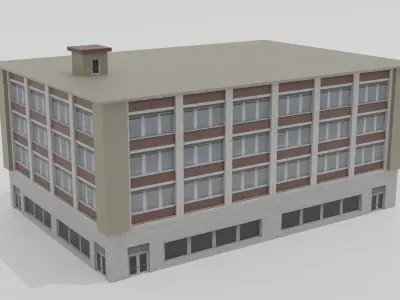 10 low-poly urban buildings Low-poly 3D model