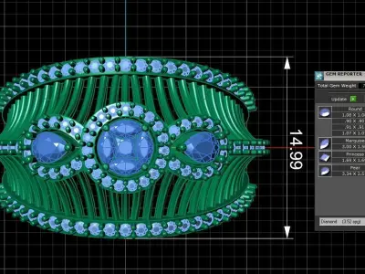 Diamond Ring for Women 3D print model 18