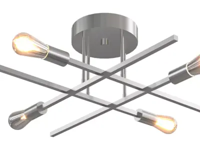 Hannah-Jayne 359 mm Sputnik Modern Linear Flush Mount 3D model