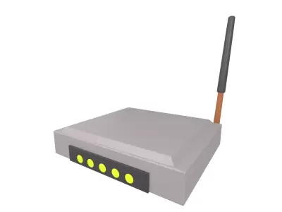 Cartoon Wifi Router v2 002 Low-poly 3D model