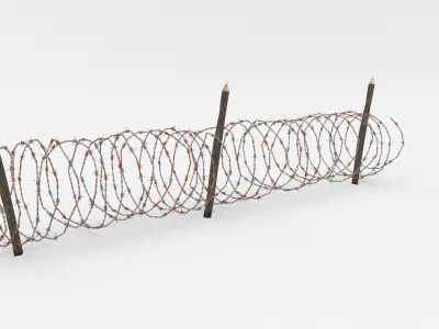Barb Wire Obstacle 3D model