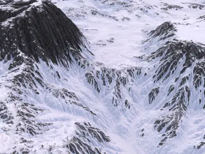 SnowMountain mountain covered in snow 3D model