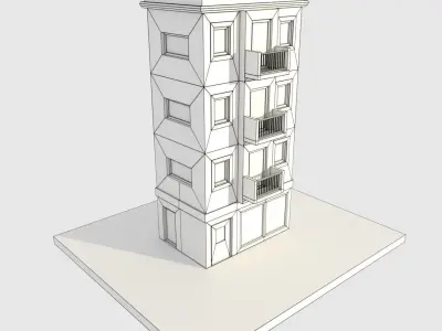 Cartoon Building - Low Poly Low-poly 3D model