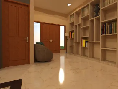 3D house with full interior  3D model