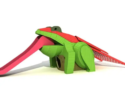 Children wood animal playground frog  3D model