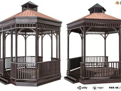  Garden gazebo Low-poly 3D model