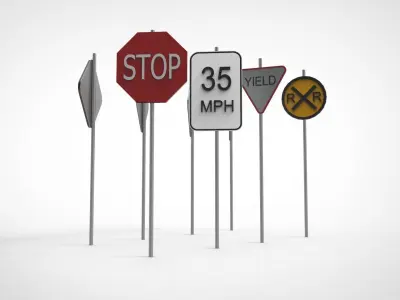 Traffic signs 3D model