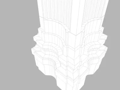 Fantasy column with vault 3D model