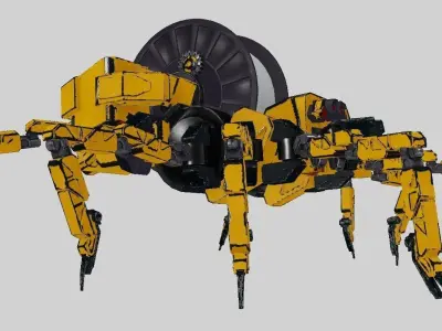 Mechanical spider Low-poly 3D model