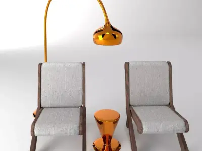 Armchair And Light 3D model