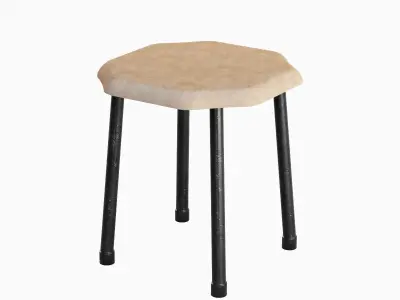 Steel Stool B 02 3D model