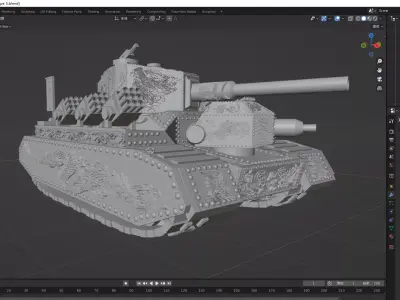 Science fiction Tank Type 5 Sturmpanzer for Warmgames Miniture  3D print model