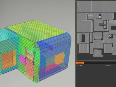 Futuristic Living Module Rusty Version Low-poly 3D model