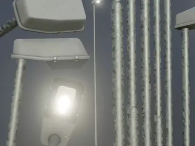 Street Light 5 Galvanized F1 M1 K0 A1 6000mm  Low-poly 3D model