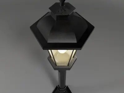 Lamppost street lamp Low-poly 3D model