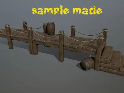 Woods  and  Ropes Low-poly 3D model