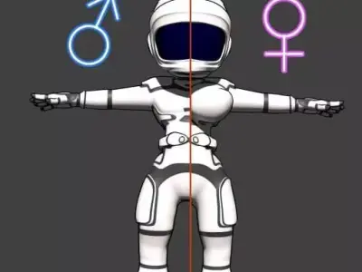  3D Chibi Astronaut - Customizable rigged Model Male or Female Low-poly 3D model