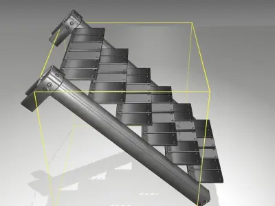 Futuristic Stairs - 14 - Basic Textures Low-poly 3D model