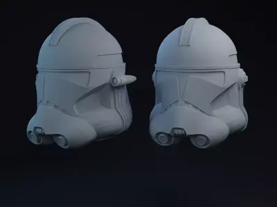 Phase 2 Clone Helmets and Vent Cut Options one-twelfth Scale 3D print model