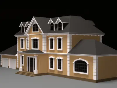house in cartoon style Low-poly 3D model