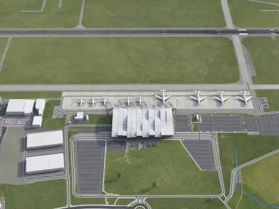 Wroclaw - Airport - WRO Low-poly 3D model