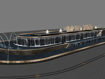 Modern Waterscape 3D model