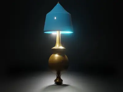 Blue Lamp Free 3D model