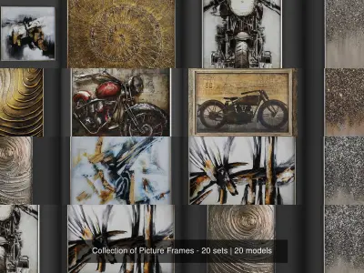 Collection of Picture Frames - 20 sets 3D Model Pack 22