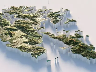 Hong Kong Terrain Country 3D model