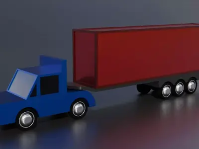 Truck - Cartoon Truck - Game Ready Truck Free low-poly 3D model
