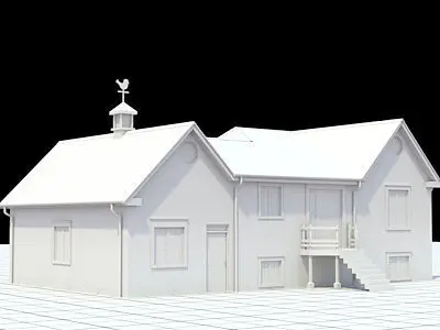 Colonial style house 1 3D model