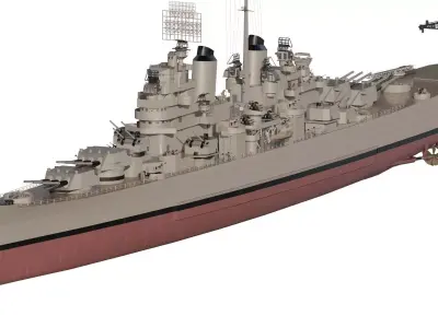 US NAVY 1940S HEAVY CRUISER 3D model