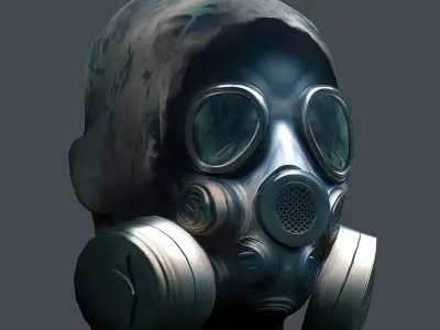 Gas mask helmet 3d model military combat Low-poly Low-poly 3D model