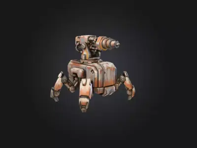 Rustborn Auto Drill Turret Low-poly 3D model