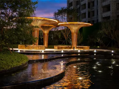 bamboo house pavilion 3D model