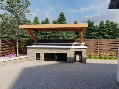 barbecue area 3D model