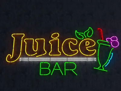 Juice Bar Neon Sign Low-poly 3D model
