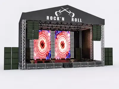 3D Concert Stage Low-poly 3D model