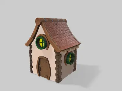 Cartoun House Low-poly 3D model