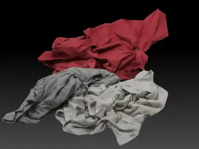 Pile of Cloths 2 Low-poly 3D model